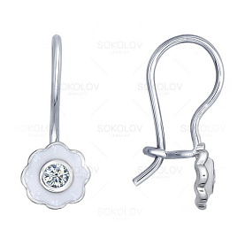 Серьги SOKOLOV - Серебро 925, Фианит, Эмаль (арт. 94021635)