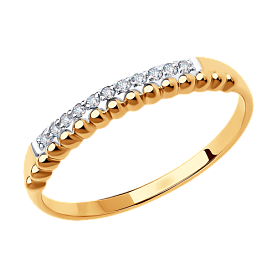 Кольцо SOKOLOV - Золото 375, Фианит (арт. 018576-4)