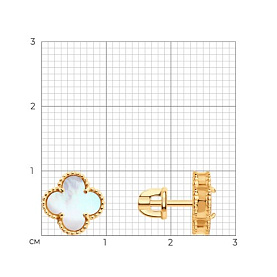 Серьги SOKOLOV - Золото 585, Перламутр (арт. 729083)