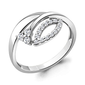 Кольцо Аквамарин - Серебро 925, Фианит (арт. 68709А.5)