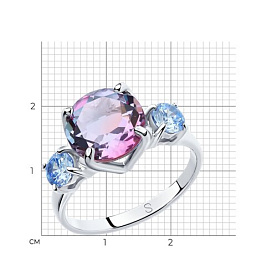 Кольцо SOKOLOV - Серебро 925, Синтетический ситалл , Фианит (арт. 92011718)