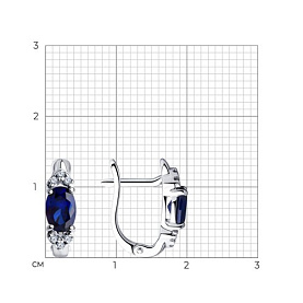 Серьги SOKOLOV - Серебро 925, Фианит, Синтетический сапфир (арт. 88020007)