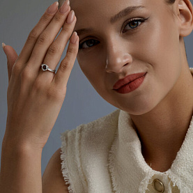 Кольцо SOKOLOV - Серебро 925, Гранат, Фианит (арт. 92014885)