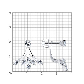 Серьги SOKOLOV - Серебро 925, Фианит (арт. 94026022)