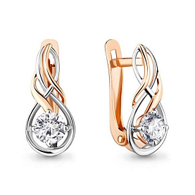 Серьги Аквамарин - Золото 375, Фианит (арт. 437101.8)