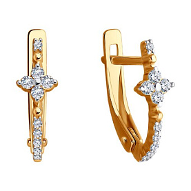 Серьги Diamant - Золото 585, Фианит (арт. 51-120-02421-1)