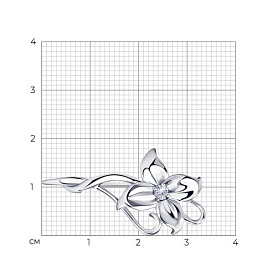 Брошь SOKOLOV - Серебро 925, Фианит (арт. 94040026)