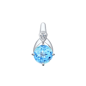 Подвеска SOKOLOV - Серебро 925, Топаз, Фианит (арт. 92030366)
