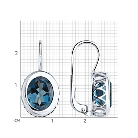 Серьги SOKOLOV - Золото 585, Топаз лондон (арт. 728833-3)