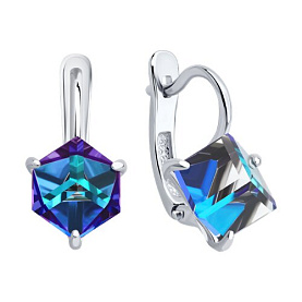 Серьги Diamant - Серебро 925, Синтетический коралл (арт. 94-120-02383-2)