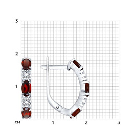Серьги SOKOLOV - Серебро 925, Гранат, Фианит (арт. 92021431)