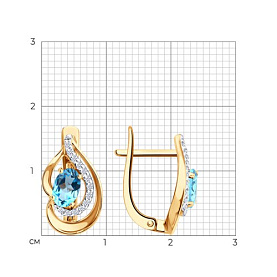 Серьги SOKOLOV - Золото 585, Топаз, Фианит (арт. 729363)