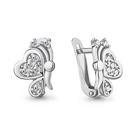 Серьги Аквамарин - Серебро 925, Фианит (арт. 46884А.5)