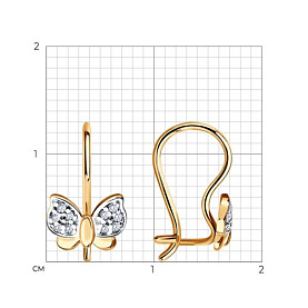 Серьги SOKOLOV - Золото 585, Фианит (арт. 026865)