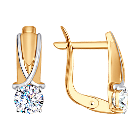Серьги SOKOLOV - Золото 375, Фианит (арт. 027432-4)