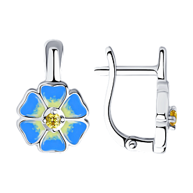 Серьги SOKOLOV - Серебро 925, Фианит, Эмаль (арт. 94023527)