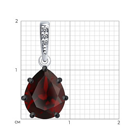 Подвеска Diamant - Серебро 925, Гранат, Фианит (арт. 94-330-02059-2)