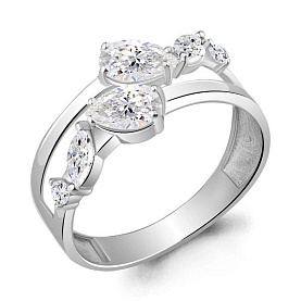 Кольцо Аквамарин - Серебро 925, Фианит (арт. 67218А.5)