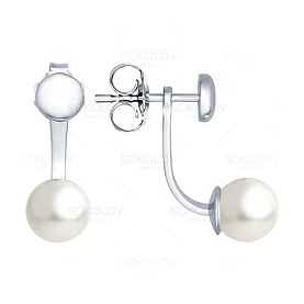 Серьги SOKOLOV - Серебро 925, Жемчуг имитация (арт. 94022207)