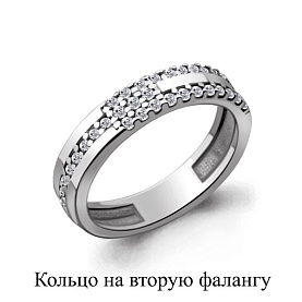 Кольцо Аквамарин - Серебро 925, Фианит (арт. 67506А.5)