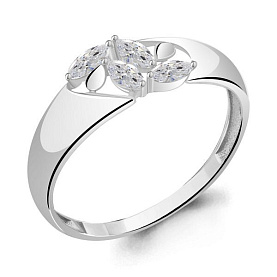 Кольцо Аквамарин - Серебро 925, Фианит (арт. 67308.5)