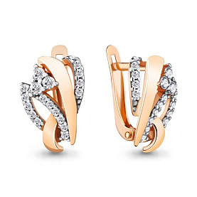 Серьги Аквамарин - Серебро 925, Фианит (арт. 48303А.6)