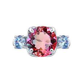 Кольцо SOKOLOV - Серебро 925, Синтетический ситалл , Фианит (арт. 92011718)