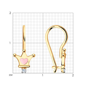 Серьги Diamant - Золото 585, Фианит (арт. 51-120-00685-1)