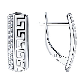 Серьги SOKOLOV - Серебро 925, Фианит, Эмаль (арт. 94021532)