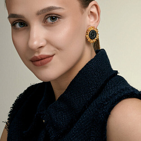 Серьги Diamant - Серебро 925, Фианит, Цитрин (арт. 93-320-00213-1)