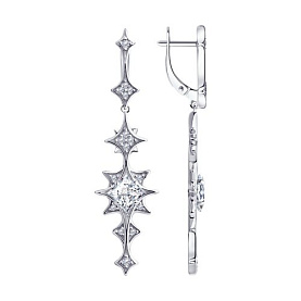 Серьги SOKOLOV - Серебро 925, Фианит (арт. 94023805)