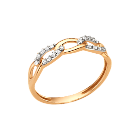 Кольцо ЮФ Династия - Золото 585, Фианит (арт. 000901-1102)