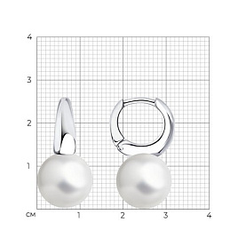 Серьги Diamant - Серебро 925, Жемчуг имитация (арт. 94-120-01177-1)