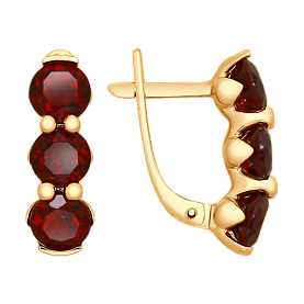 Серьги SOKOLOV - Золото 375, Гранат (арт. 37725211)