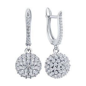 Серьги SOKOLOV - Серебро 925, Фианит (арт. 94027634-91)