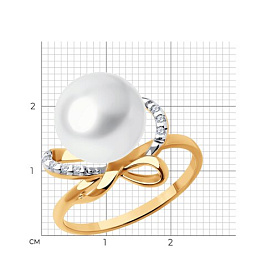 Кольцо SOKOLOV - Серебро 925, Жемчуг культивированный, Фианит (арт. 92014209)
